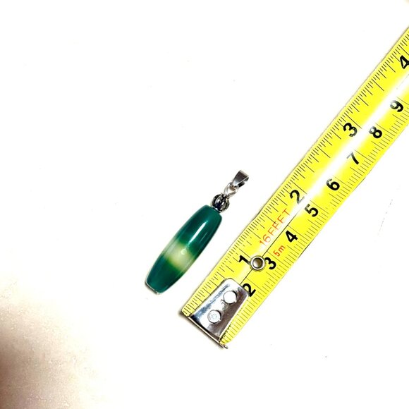2/$20, Green Dyed Agate Pendant, Large Genuine Gemstone Pendant - Picture 9 of 11